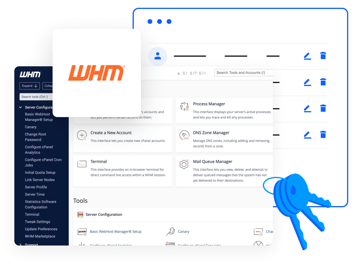 Reseller Hosting - Control customer accounts via WHM control panel